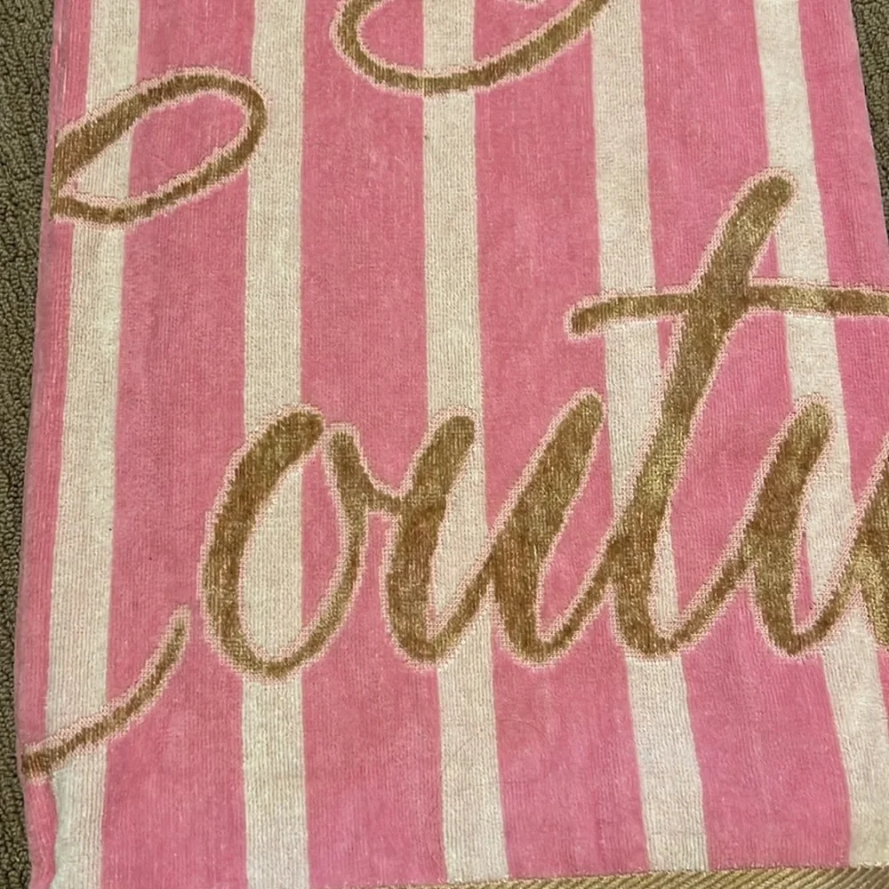 Juicy Couture BNWT Pink Striped Beach Towel
